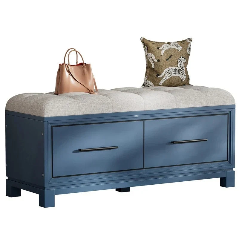 Shoe Bench with Removable Cushion and Hidden Storage for Entryway and Living Room Organization
