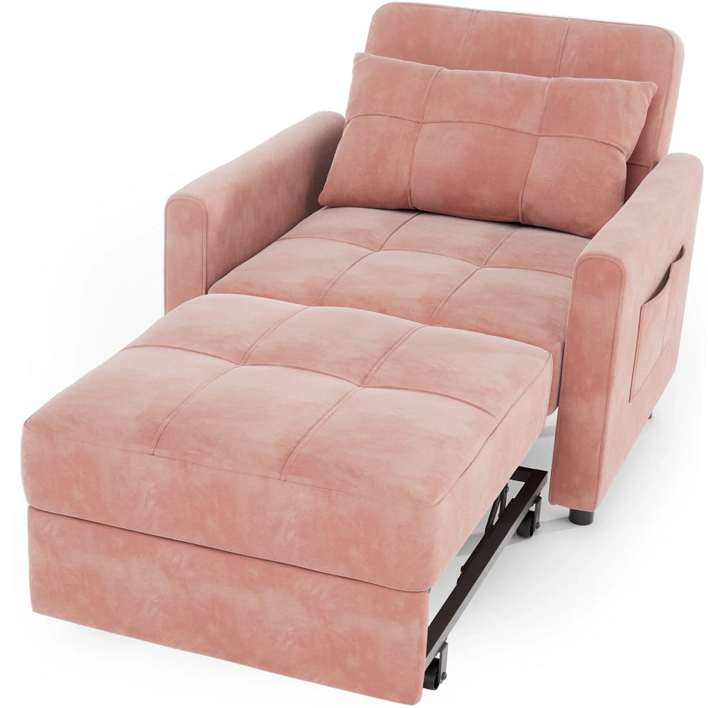 3-in-1-Schlafsofa mit verstellbarer Liegefläche, ausziehbares Sesselsofa, umwandelbares Klappbett fürs Wohnzimmer