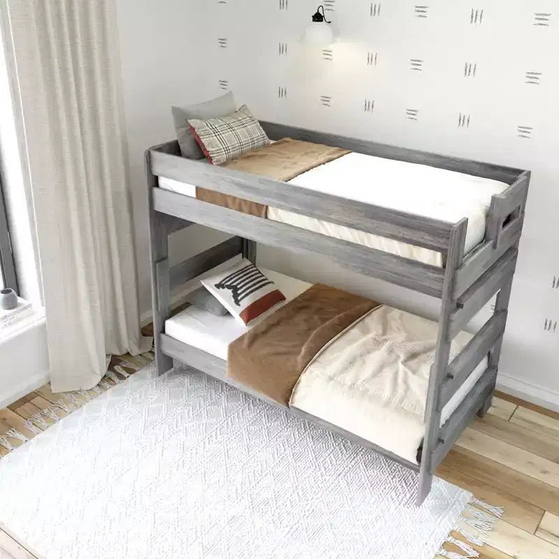 Etagenbett Plank+Beam aus Massivholz im Landhausstil, zwei Einzelbetten übereinander, für Erwachsene