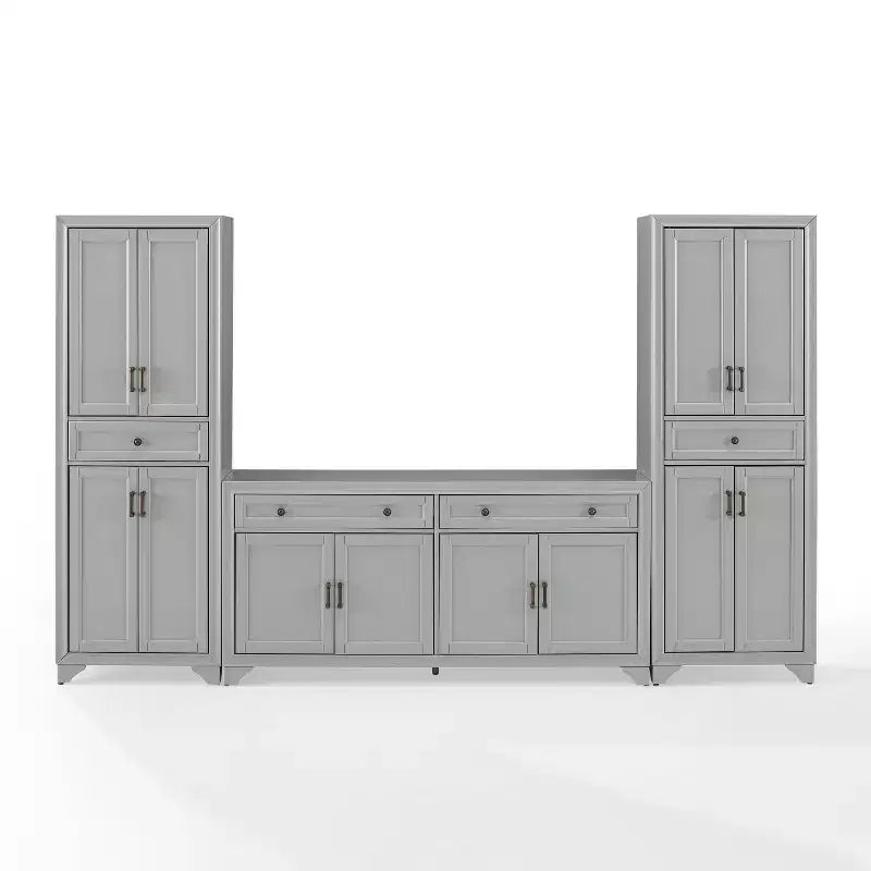 3-teiliges Tara-Sideboard- und Vorratsschrank-Set im Used-Look - Crosley