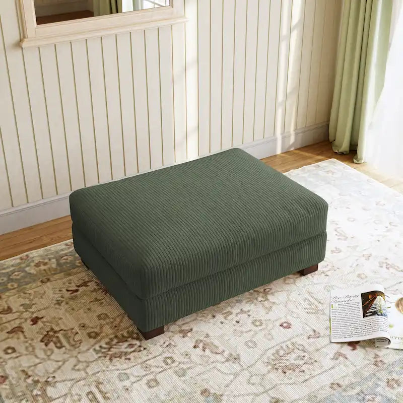 Moderner übergroßer Akzenthocker aus Cord