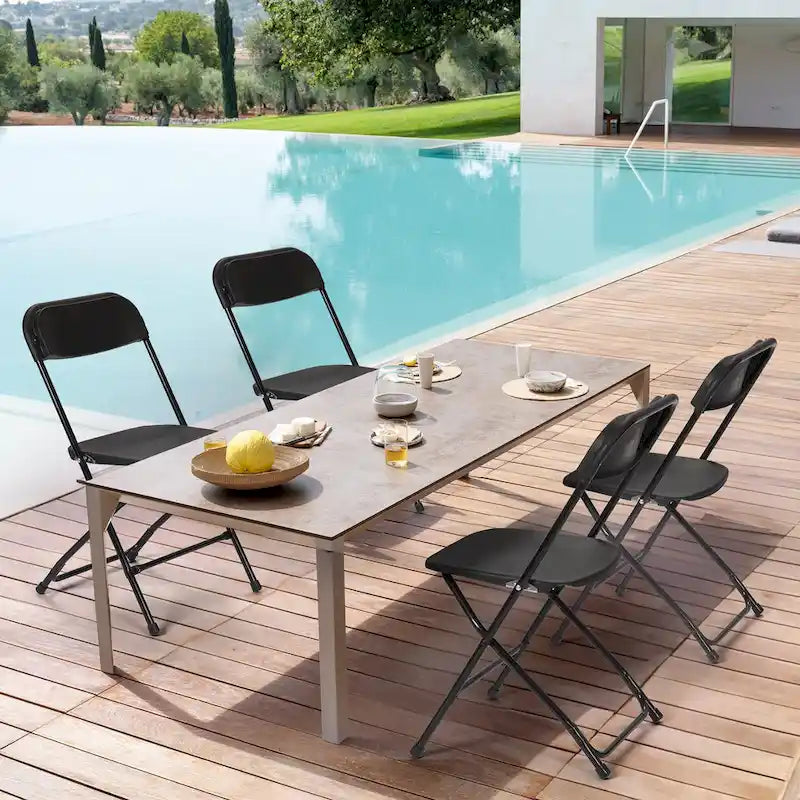 Lot de 10 chaises pliantes en plastique, capacité de 350lb, pour événements, bureaux, mariages, fêtes, pique-niques, cuisines et repas