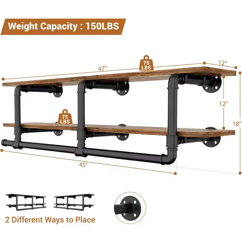 Besiost 2-Tier Clothing Rack with Hanging Rod, Clothing Shelves with Top Shelf