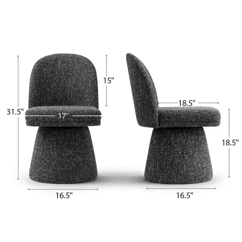 Set van 6 moderne draaibare eetkamerstoelen zonder armleuningen, 360°, met onderstel op voet, elegante accentstoelen voor keuken, eetkamer of kantoor - Panipeachy