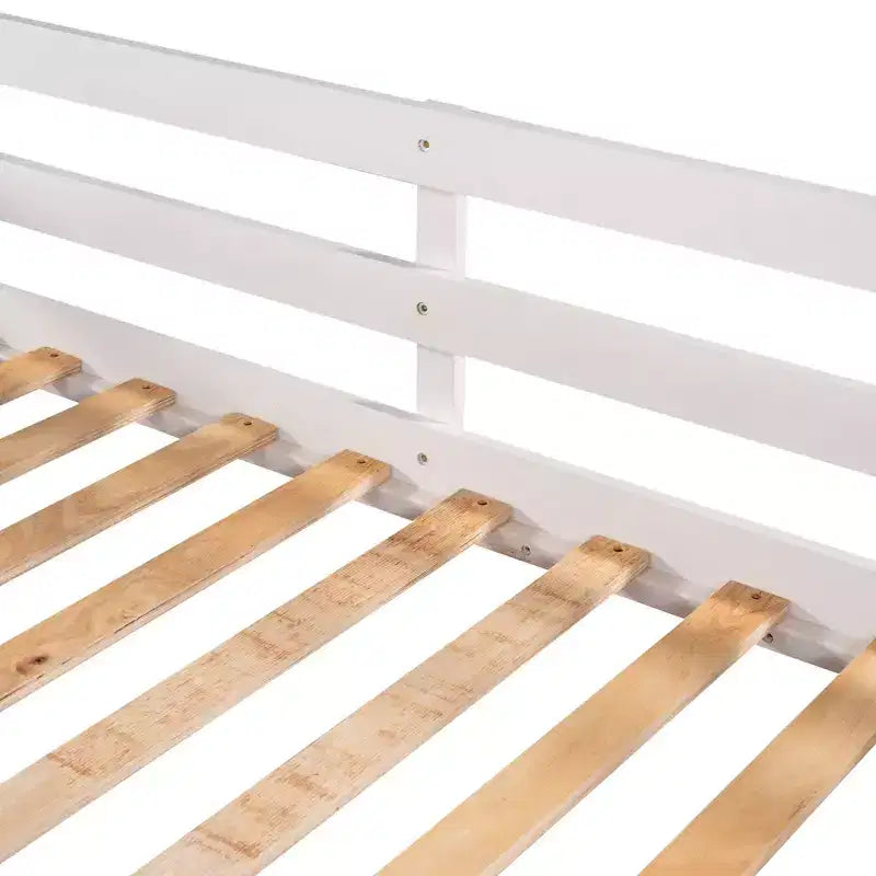 L-vormig stapelbed voor 4 kinderen, stapelbed voor vier met glijbaan, eenpersoonsbed en tweepersoonsbed, houten frame voor slaapkamer of studentenhuis