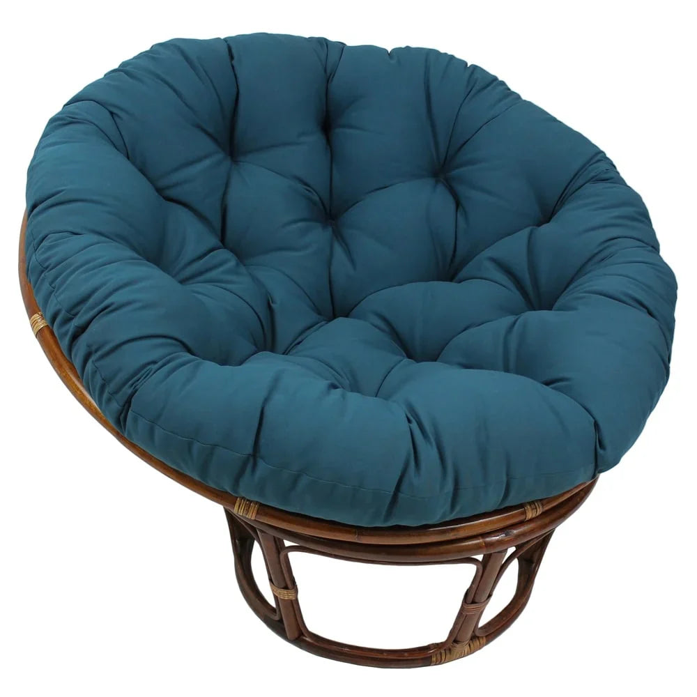 Bali-Papasan-Sessel aus Rattan, 42 Inch, mit Köperstoffkissen