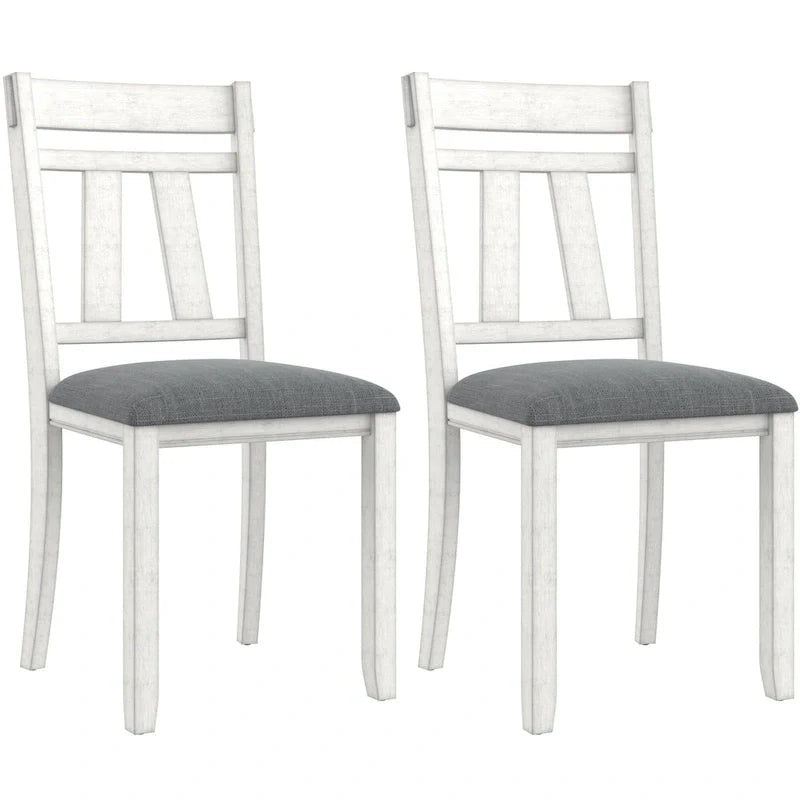 VECELO eettafelstoelen van massief hout met linnen bekleding, set van 2/4/6