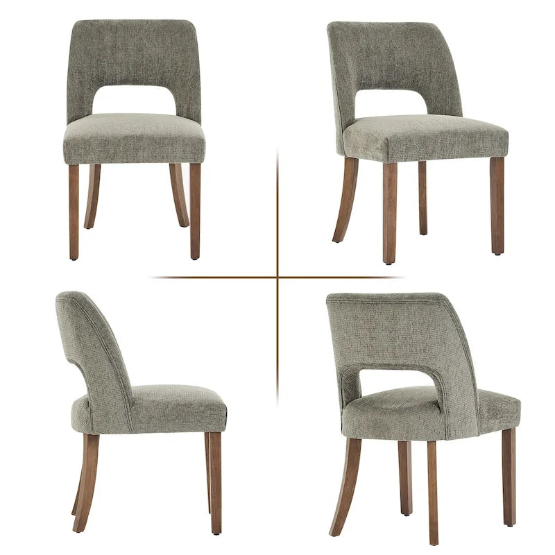 Set van 4 eetkamerstoelen met stoffen bekleding