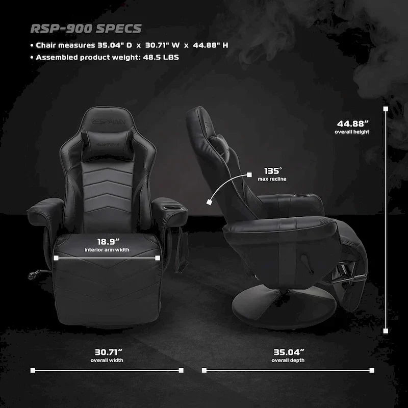 Gamingfauteuil - verstelbare gamingstoel met voetensteun