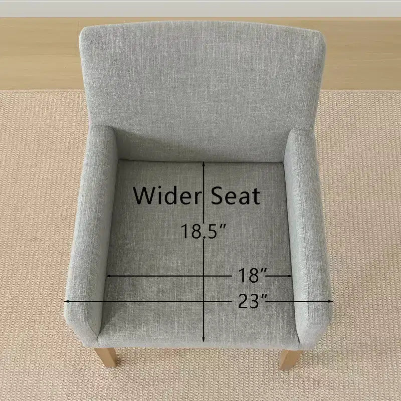 Set van 6 gestoffeerde eetkamerstoelen met armleuningen, moderne linnen fauteuils met houten poten, accentstoelen voor de eetkamer en woonkamer - Panipeachy