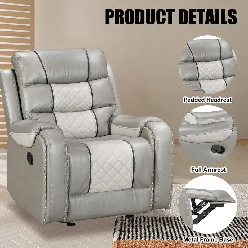 Big Size Faux Leather American Design Recliner Chair for Living Room