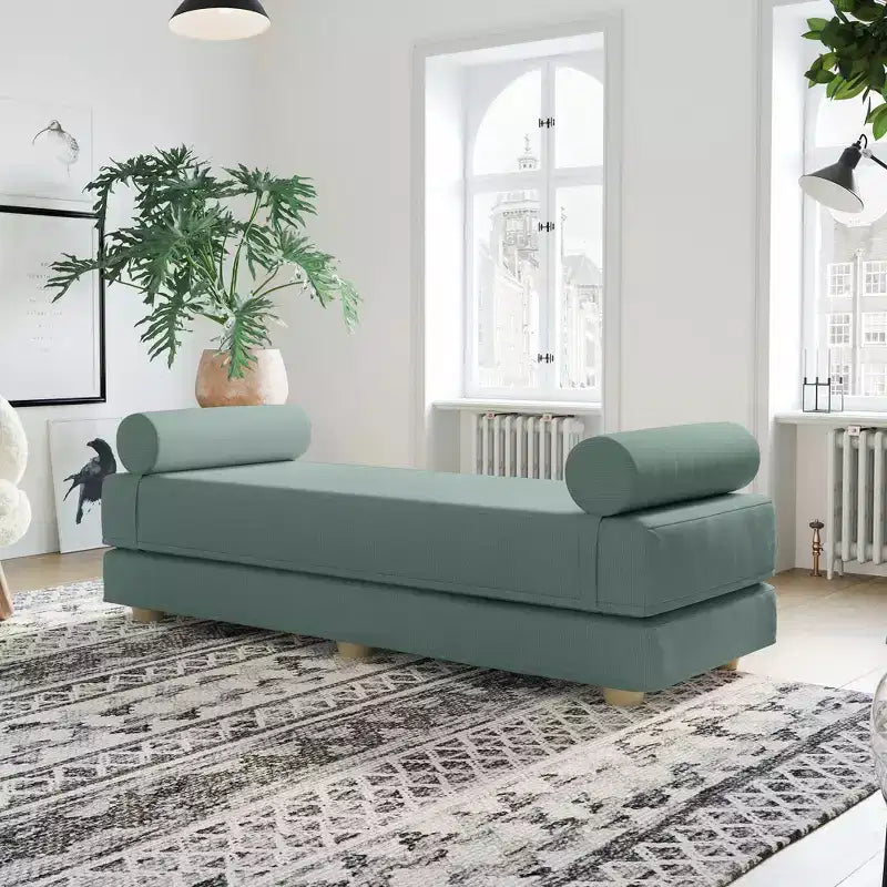 Ligbed / uitklapbaar queensize logeerbed - microfluweel
