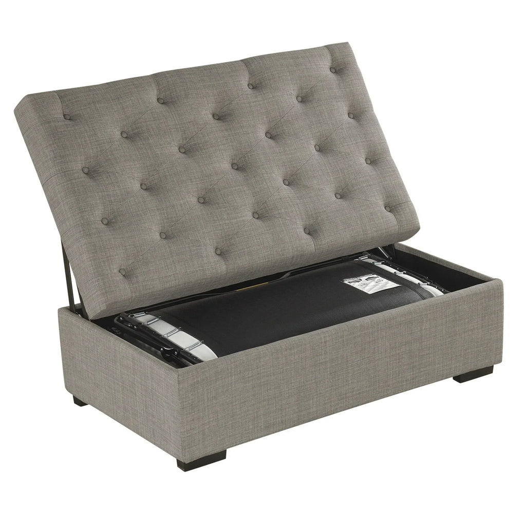 Folding Sofa Bed, 49.6 Ottoman with a Folding Sofa Bed, Convertible Ottoman Sleeper with Memory Mattress and Tufted Design