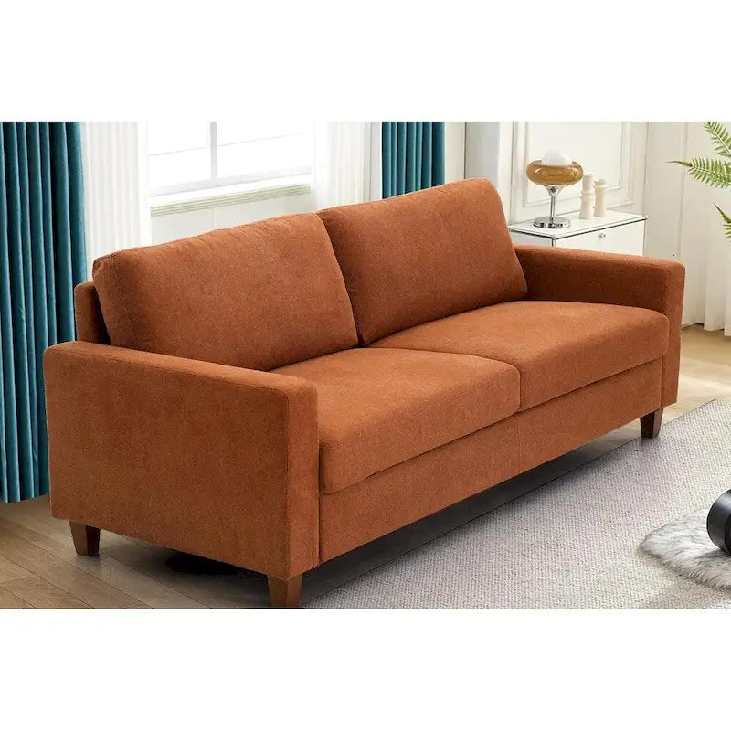 Miles tweezitsbank in midcenturymoderne stijl met omkeerbare rugkussens, groot