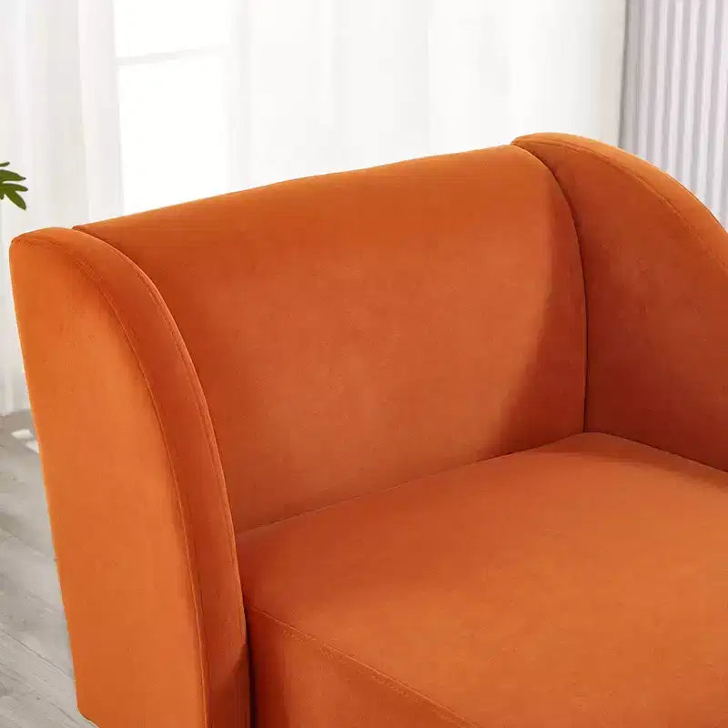 Moderner Samt-Chaiselongue-Sessel, gepolsterte Chaiselongue mit geschwungener Armlehne, Schlafsofa für Schlafzimmer, Büro und Wohnzimmer