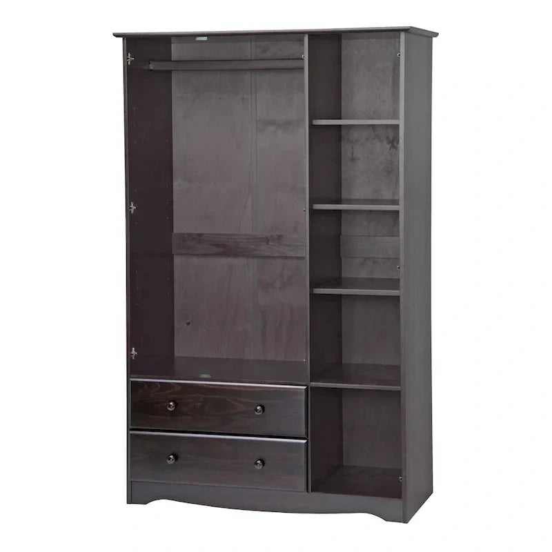Armoire à 3 portes - Blanc/Moka/Java - Bois massif