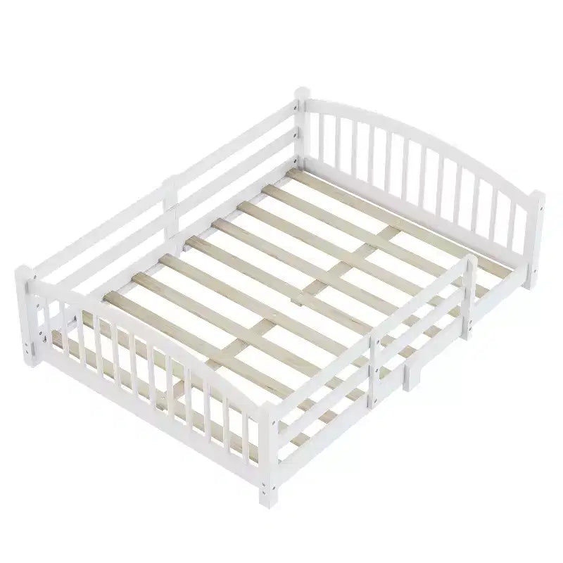 Luxystar Montessori-Bett in Full-Size mit niedrigem Profil, Sicherheitsgittern und Kopfteil