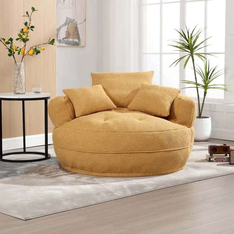 Ronde luie fauteuil ?C wit/blauw/grijs/geel/oranje rozeroze/marineblauw/groen, zitplaats voor één of twee personen