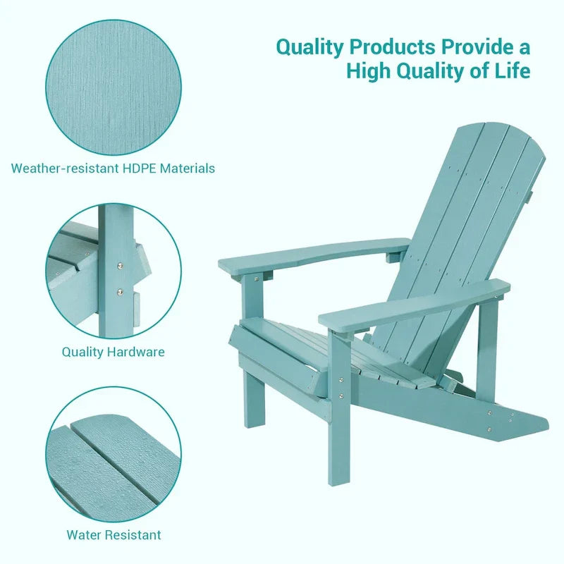 Bonosuki Weather-resistant Wood Outdoor Adirondack Chairs-Set of 4
