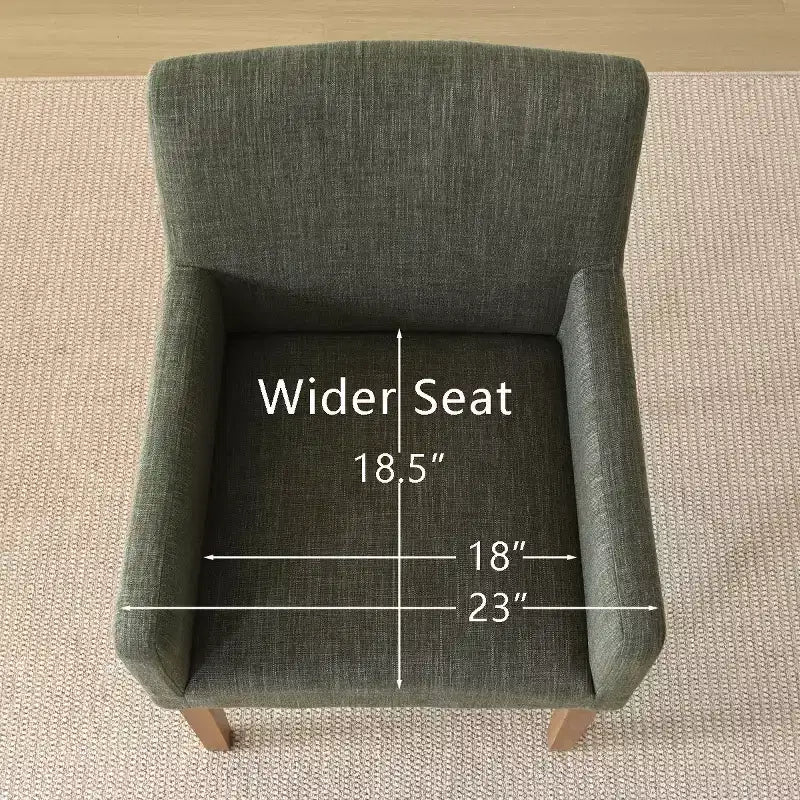 Set van 6 gestoffeerde eetkamerstoelen met armleuningen, moderne linnen fauteuils met houten poten, accentstoelen voor de eetkamer en woonkamer - Panipeachy