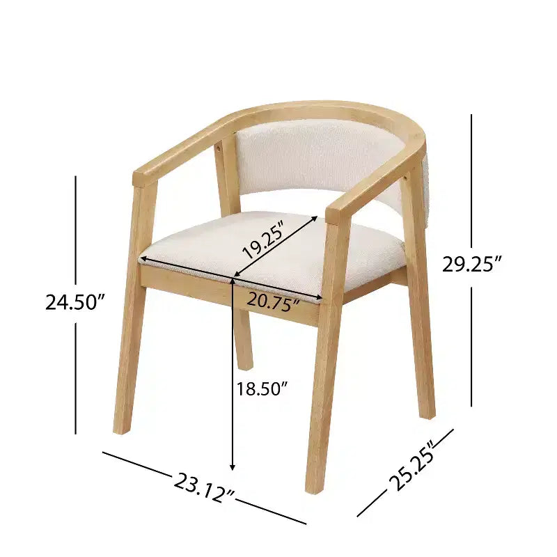 Christopher Knight Home Simon Essgruppe aus Gummibaumholz im Mid-Century-Modern-Stil, 5-teilig, mit Stühlen mit Bouclé-Polsterung