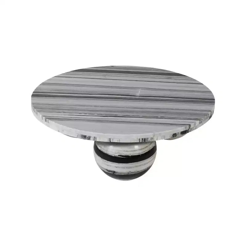 Round Marble Coffee Table with Sphere Legs, Multicolor, Seats 4??