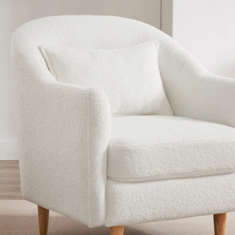 Ensemble de 2 fauteuils d’appoint de 28.34W, fauteuils tonneaux en velours avec pieds en bois massif