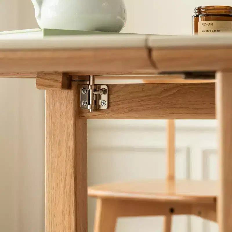 GDFStudio Agatha moderner Klapptisch aus Massivholz für 4-6 Personen mit Steinplatte
