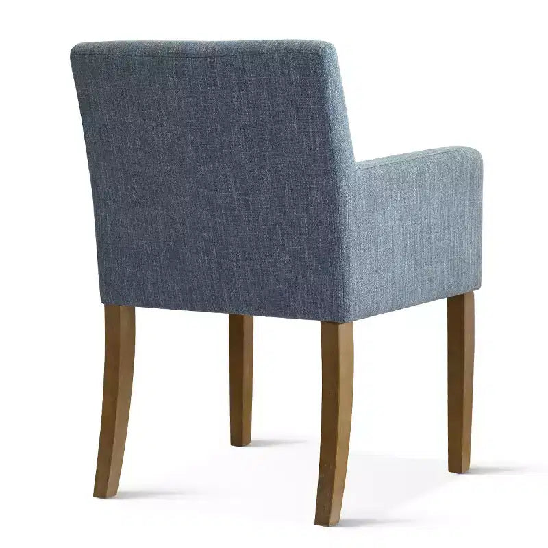 Set van 6 gestoffeerde eetkamerstoelen met armleuningen, moderne linnen fauteuils met houten poten, accentstoelen voor de eetkamer en woonkamer - Panipeachy