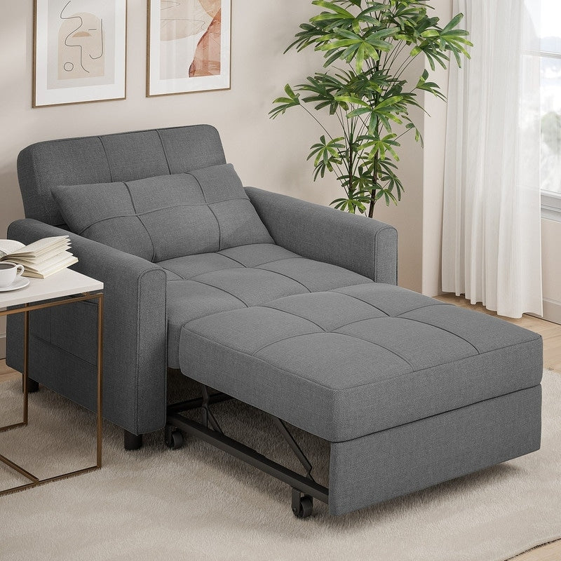 3-in-1-Schlafsofa mit verstellbarer Liegefläche, ausziehbares Sesselsofa, umwandelbares Klappbett fürs Wohnzimmer