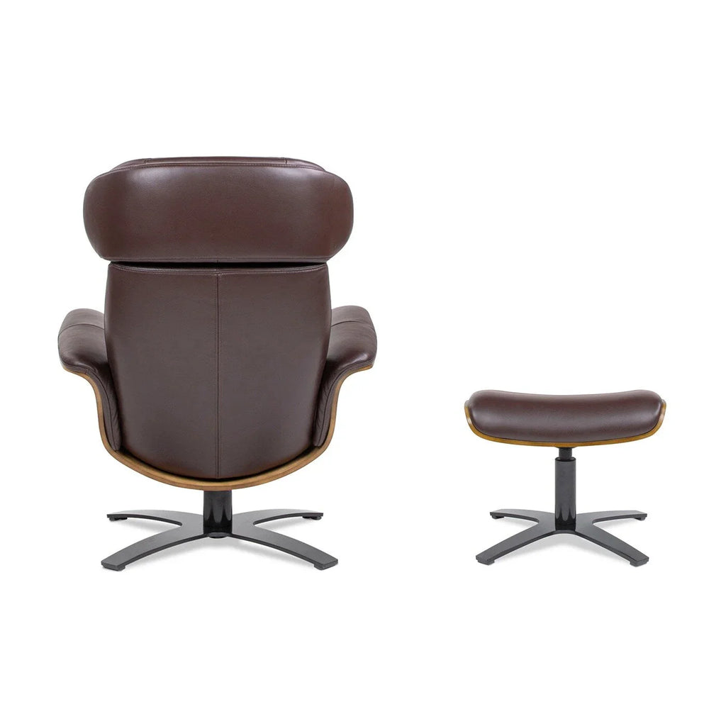 Jovan 31.5 Relaxsessel aus echtem Leder mit Hocker