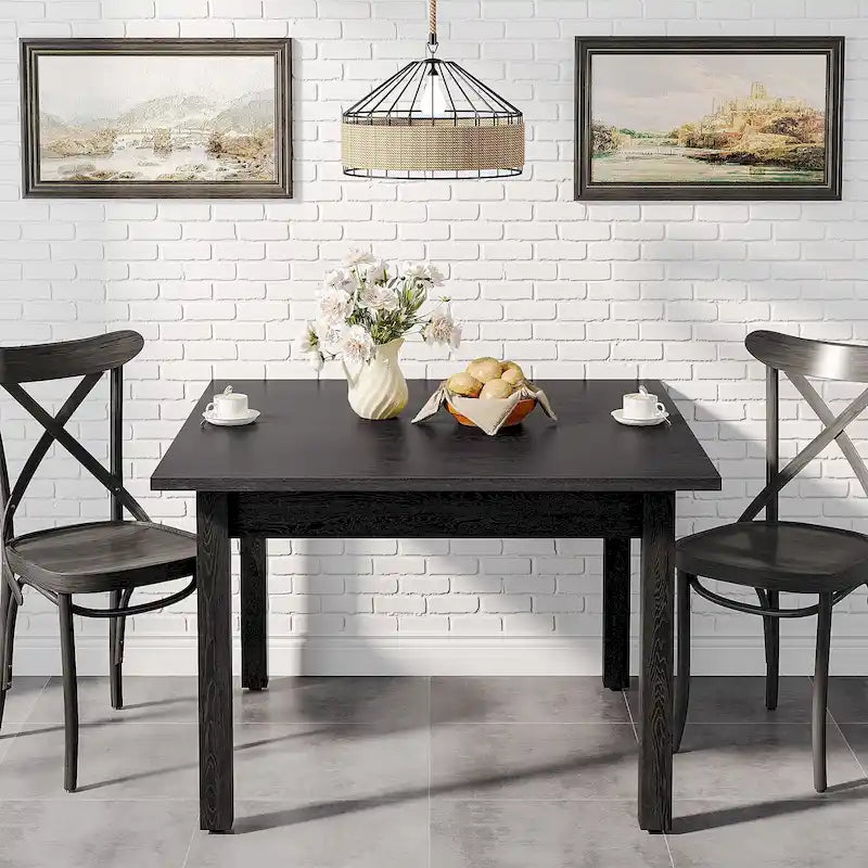 Vierkante eettafel van 39.4 inch voor 2-4 personen, met poten van massief hout, voor de woonkamer of eetkamer