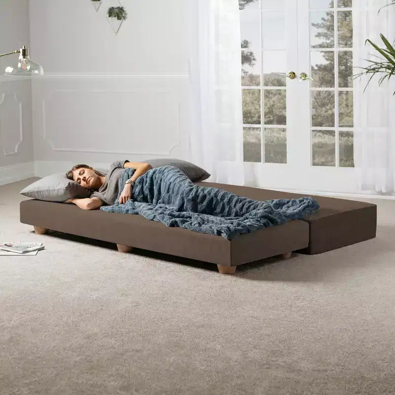 Ligbed / uitklapbaar queensize logeerbed - microfluweel
