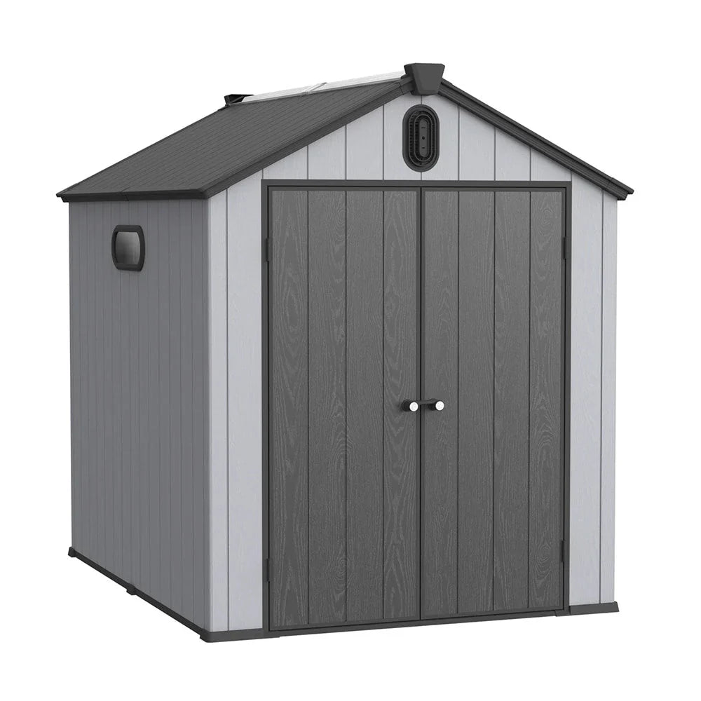 Abri de rangement extérieur en résine et plastique, tous temps, avec plancher, 6 ft x 4 ft/6 ft x 8 ft/8 ft x 6 ft/8 ft x 10 ft, abri à outils Spire