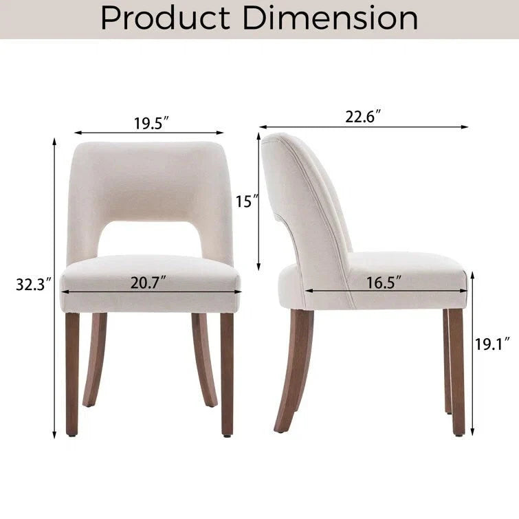 Set van 4 eetkamerstoelen met stoffen bekleding