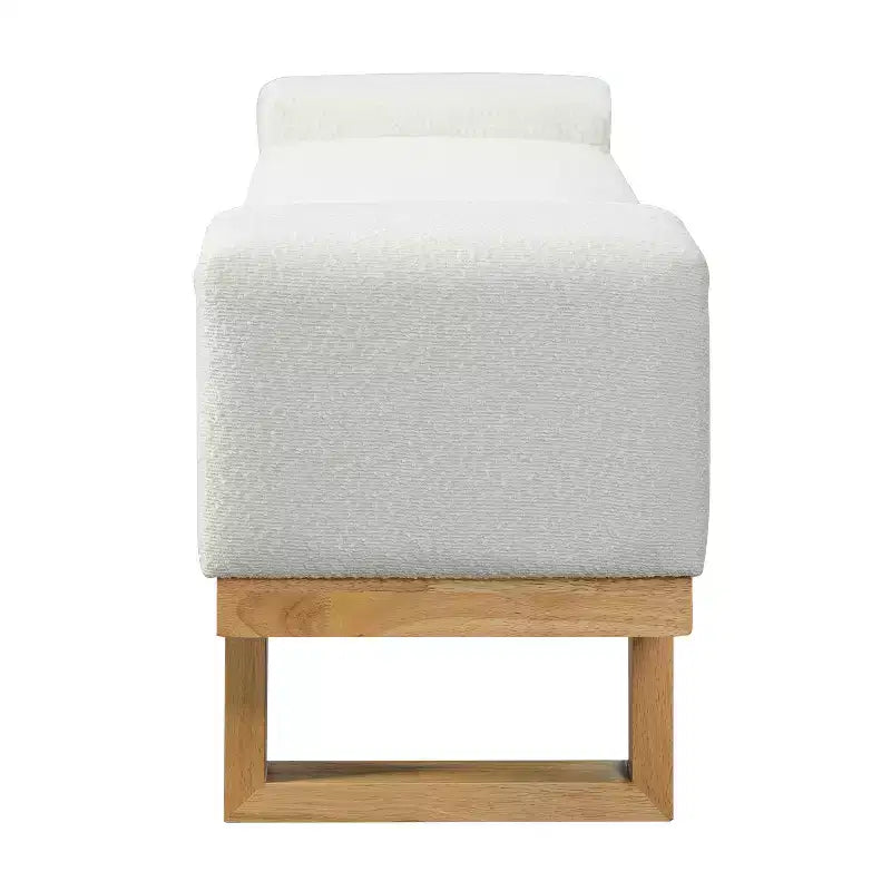 Christopher Knight Home Paulina moderne Bank aus Gummibaumholz mit Bouclé-Polsterung