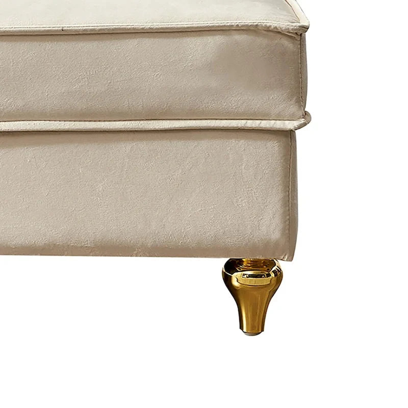 Elegante Franse chaise longue met fluwelen bekleding, opbergruimte en een kussen