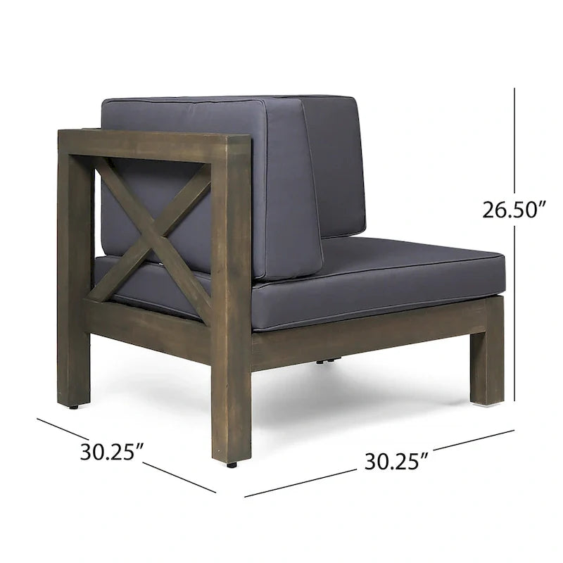 6-delige loungeset van acaciahout voor buiten, Brava, van Christopher Knight Home