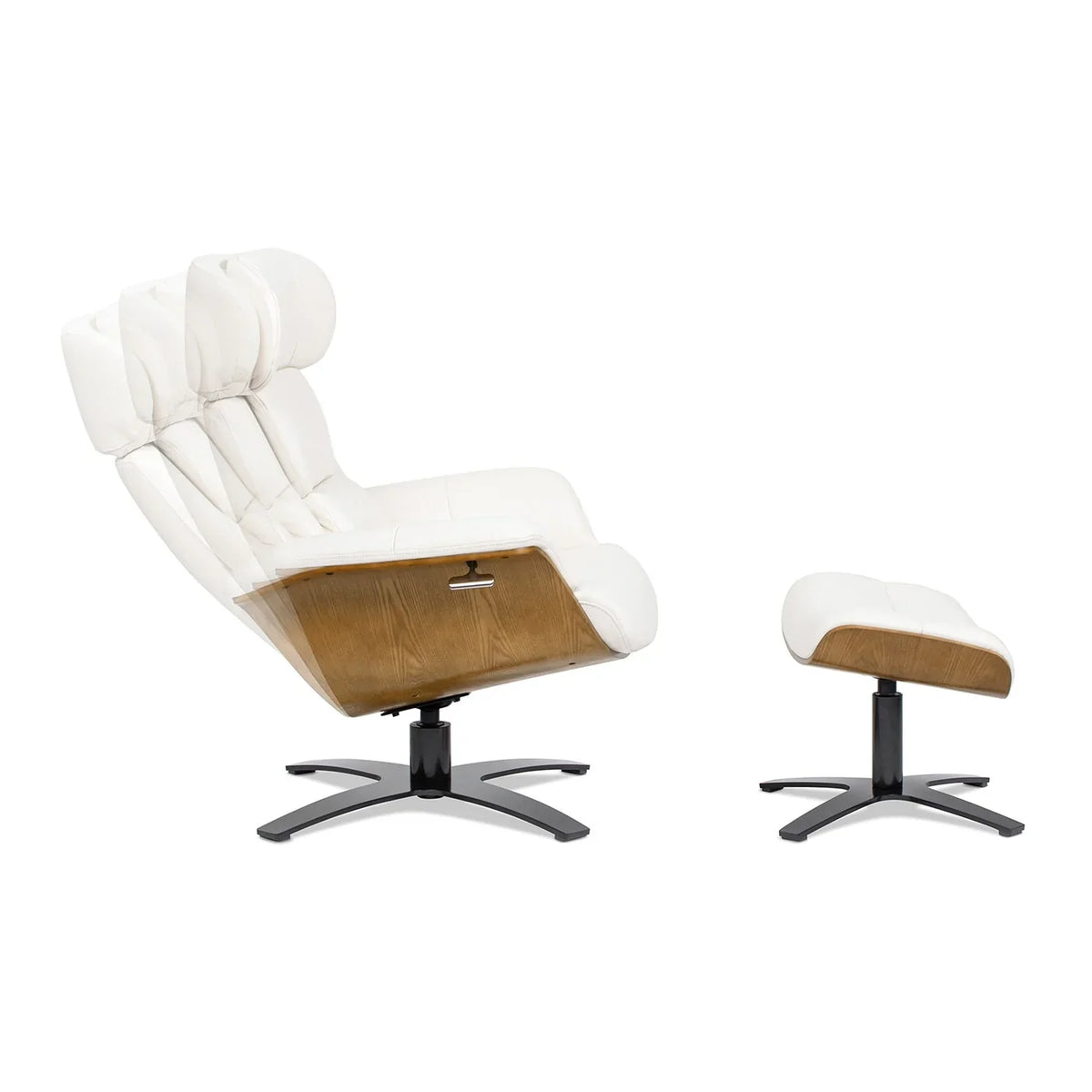 Jovan 31.5 Relaxsessel aus echtem Leder mit Hocker