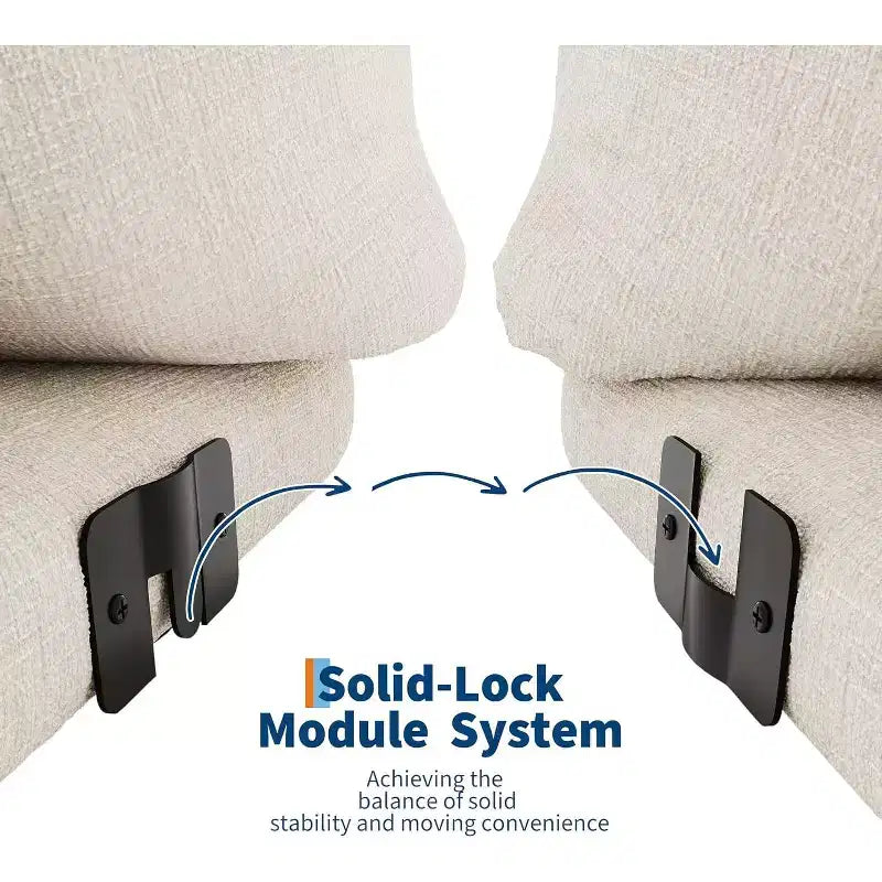 Modulaire loveseat van chenillestof, 2-persoons wolkbank met zeer veerkrachtig schuim, compacte bank zonder frame
