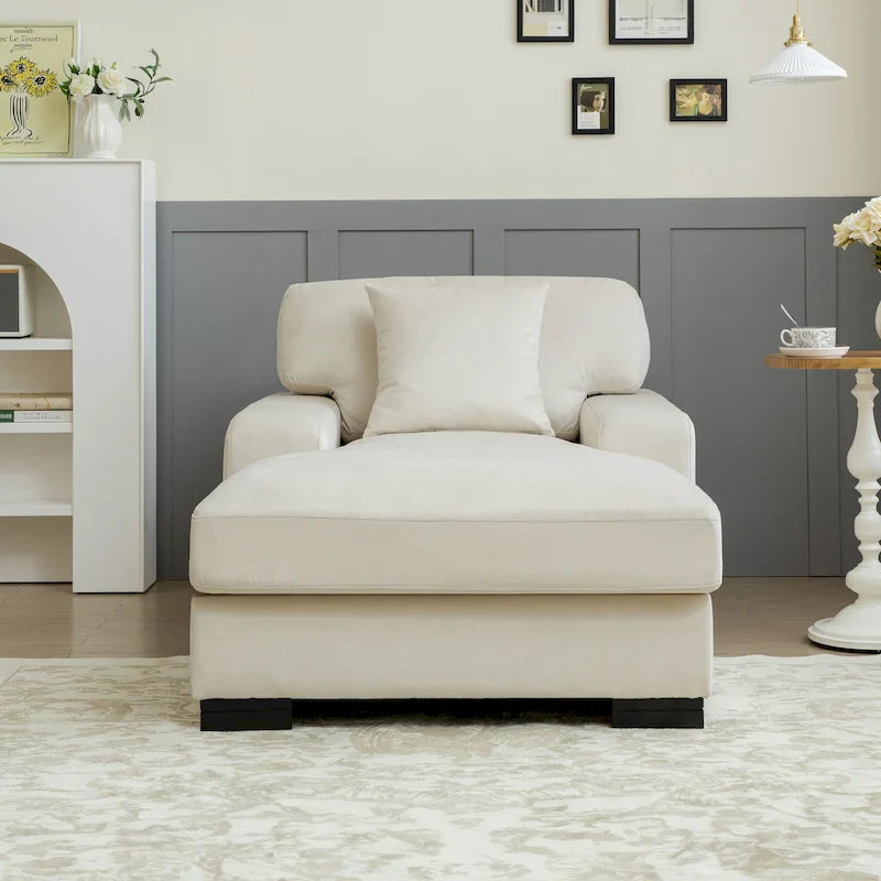 Canapé-lit chaise longue surdimensionné moderne du milieu du siècle avec coussin