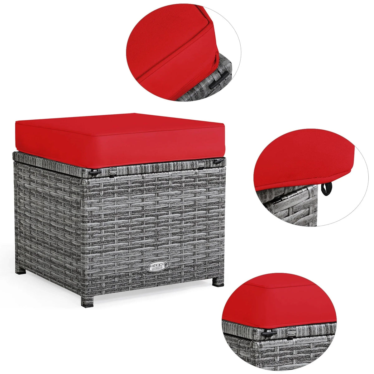 Costway, ensemble de salle à manger de jardin en rotin de 7 pièces avec canapé d’angle et repose-pieds - Voir les détails