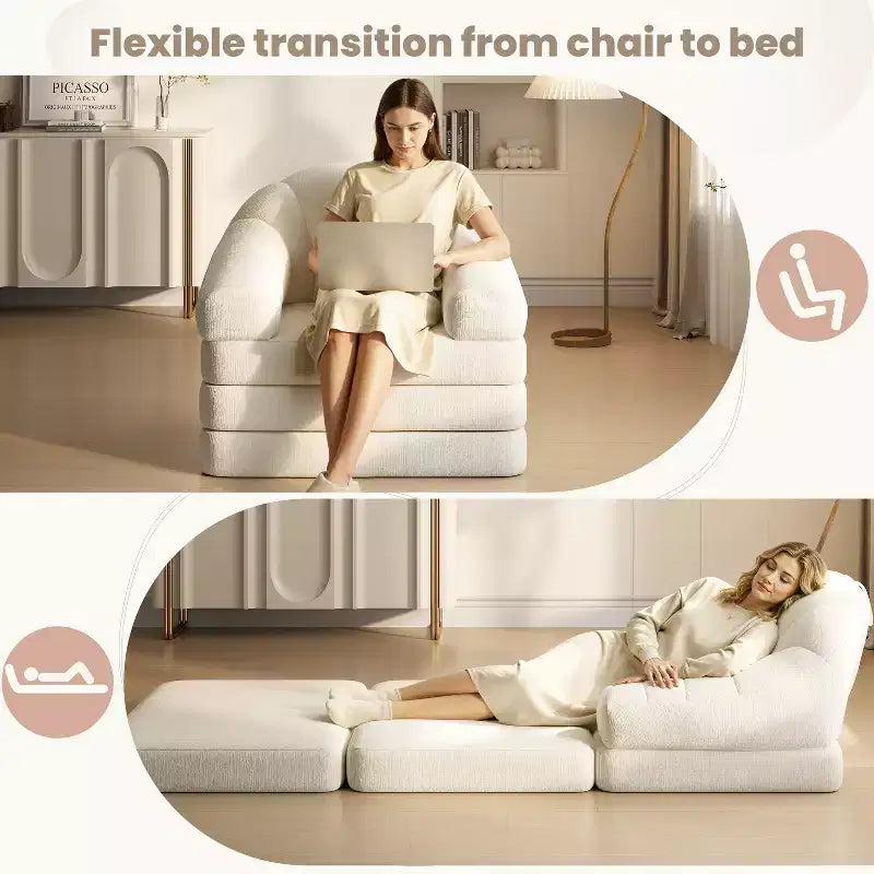 Yaheetech 2-in-1-Klappsofa, Klappstuhlbett für Wohnzimmer und Schlafzimmer