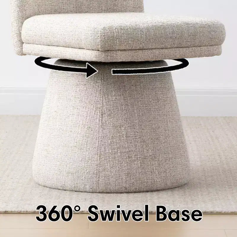 Set van 6 moderne draaibare eetkamerstoelen zonder armleuningen, 360°, met onderstel op voet, elegante accentstoelen voor keuken, eetkamer of kantoor - Panipeachy