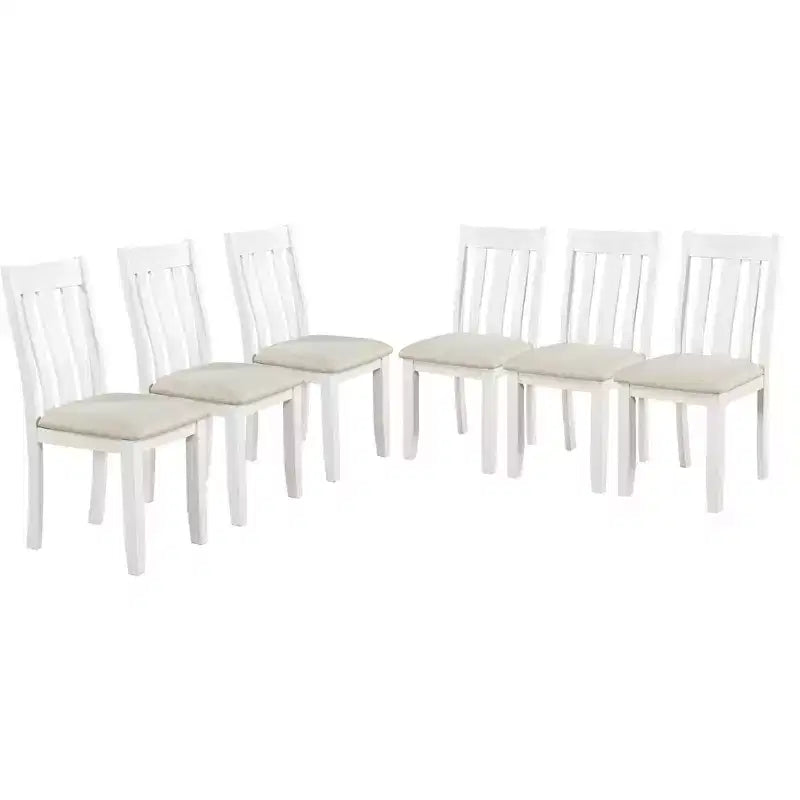 Ausziehbares Esszimmer-Set im Landhausstil für 6 Personen, rechteckiger Tisch und 6 gepolsterte Stühle