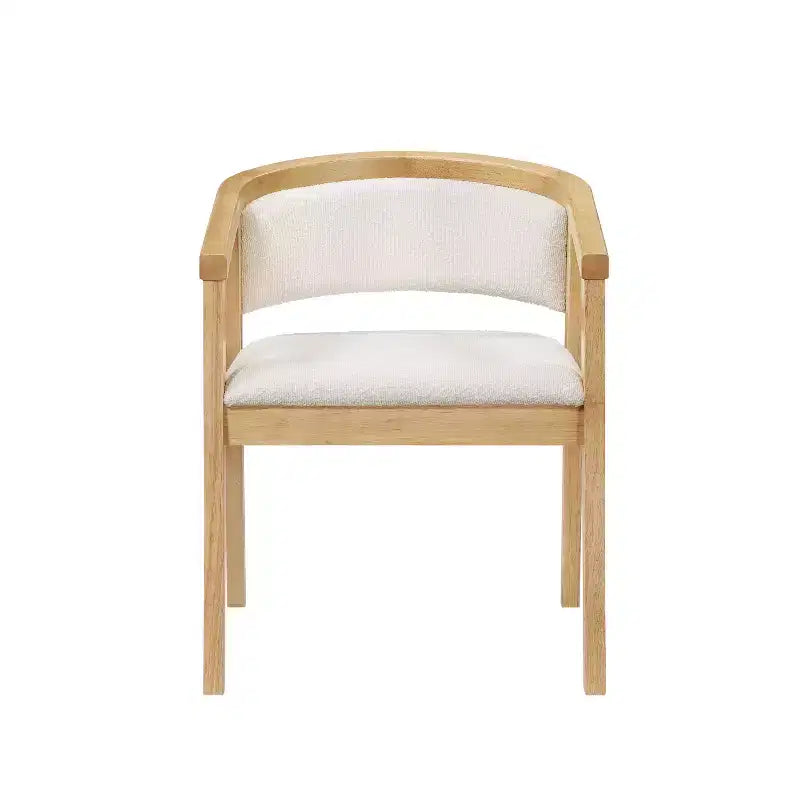 Christopher Knight Home Simon Essgruppe aus Gummibaumholz im Mid-Century-Modern-Stil, 5-teilig, mit Stühlen mit Bouclé-Polsterung