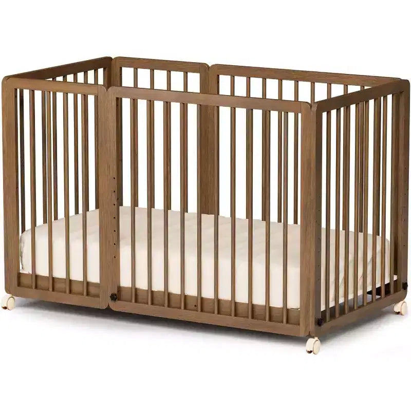 JOYMOR 8-in-1-converteerbaar babybed, inclusief 2 matrassen, om te bouwen tot wieg, halfhoog bed, babybed voor een groot bed, ligbed, peuterbed en box