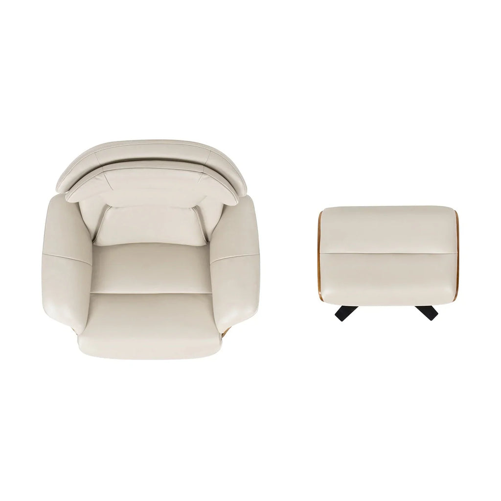 Jovan 31.5 Relaxsessel aus echtem Leder mit Hocker
