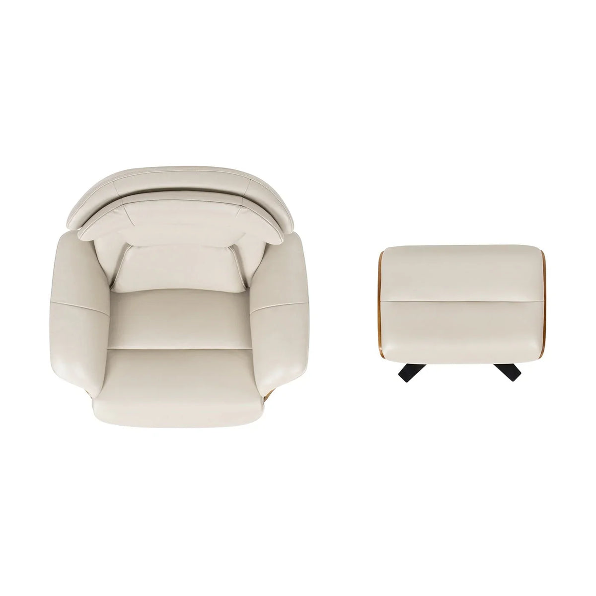 Jovan 31.5 Relaxsessel aus echtem Leder mit Hocker