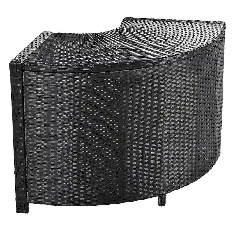 Spa-Umrandung, quadratisches Outdoor-Rattan-Ecksofa-Set mit Spa-Gestell